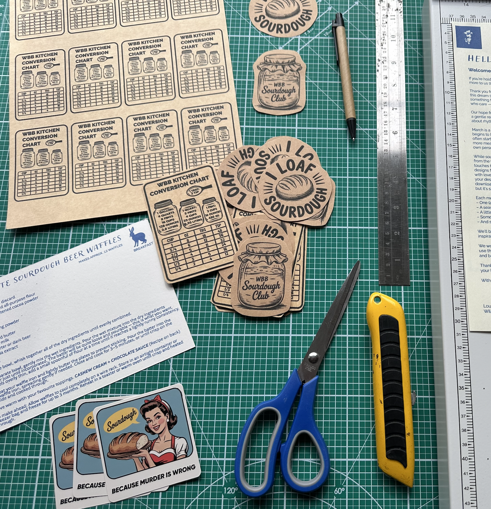 recipe subscription by letter mail from wild bluebell homestead featuring collectible monthly recipe cards handmade in canada on recycled archival cardstock 3